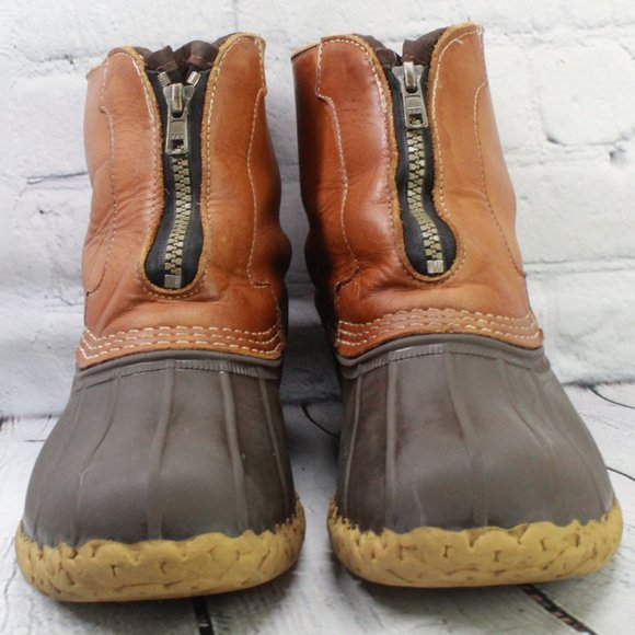 LL BEAN Sherpa Lined Front Zip Ankle Boots Size 8 N - Picture 4 of 9